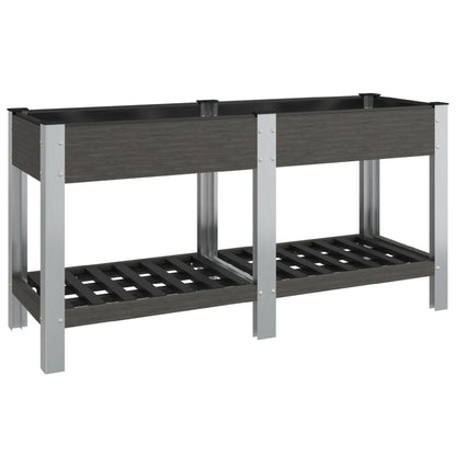 vidaXL Garden Raised Bed with Shelf Grey 150x50x75 cm WPC