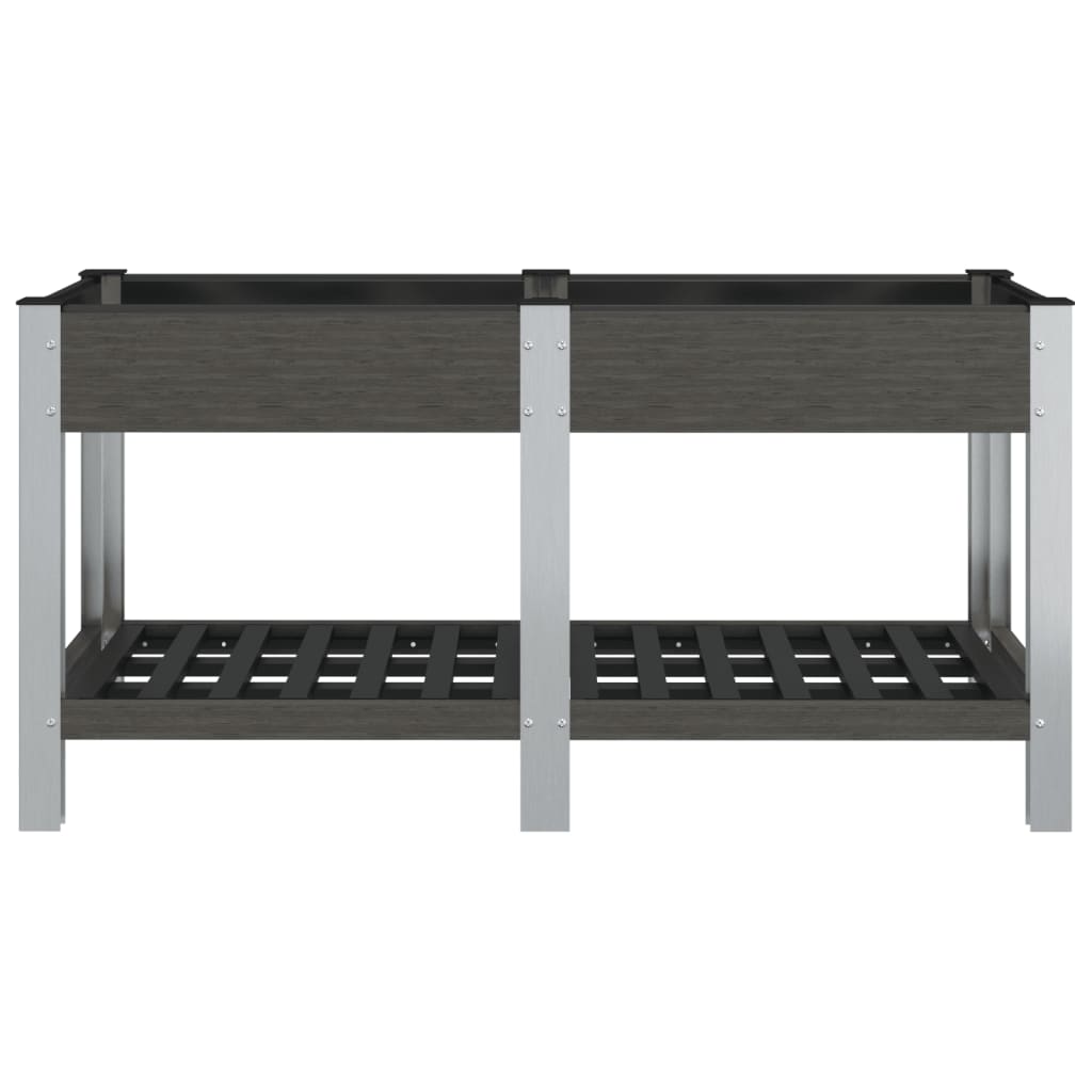 vidaXL Garden Raised Bed with Shelf Grey 175x50x75 cm WPC