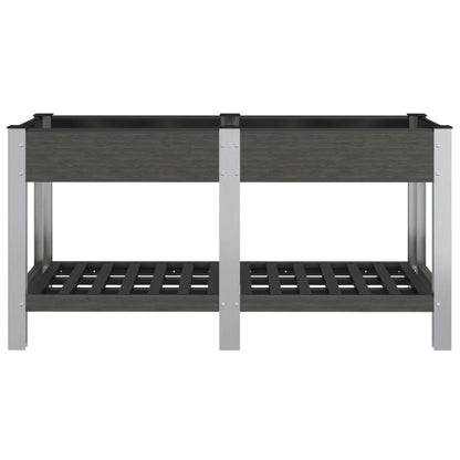 vidaXL Garden Raised Bed with Shelf Grey 175x50x75 cm WPC