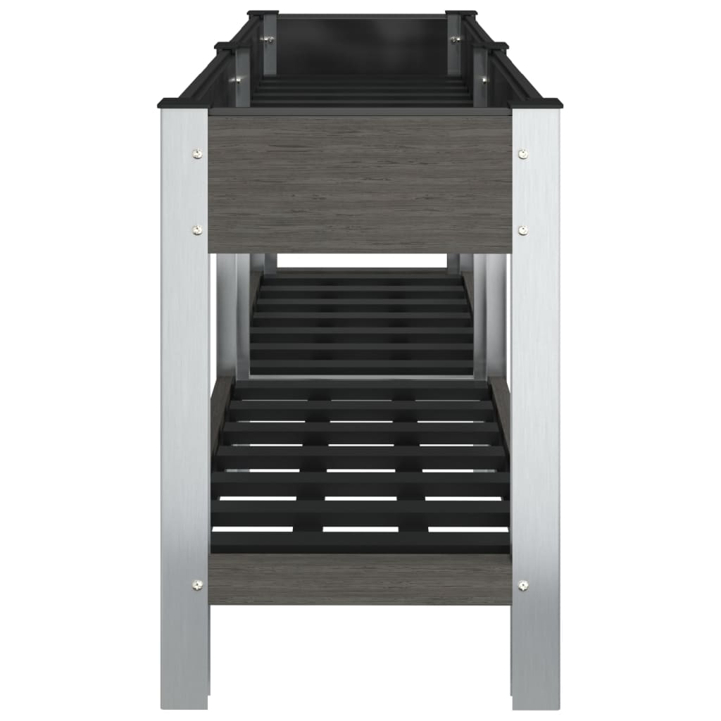 vidaXL Garden Raised Bed with Shelf Grey 175x50x75 cm WPC