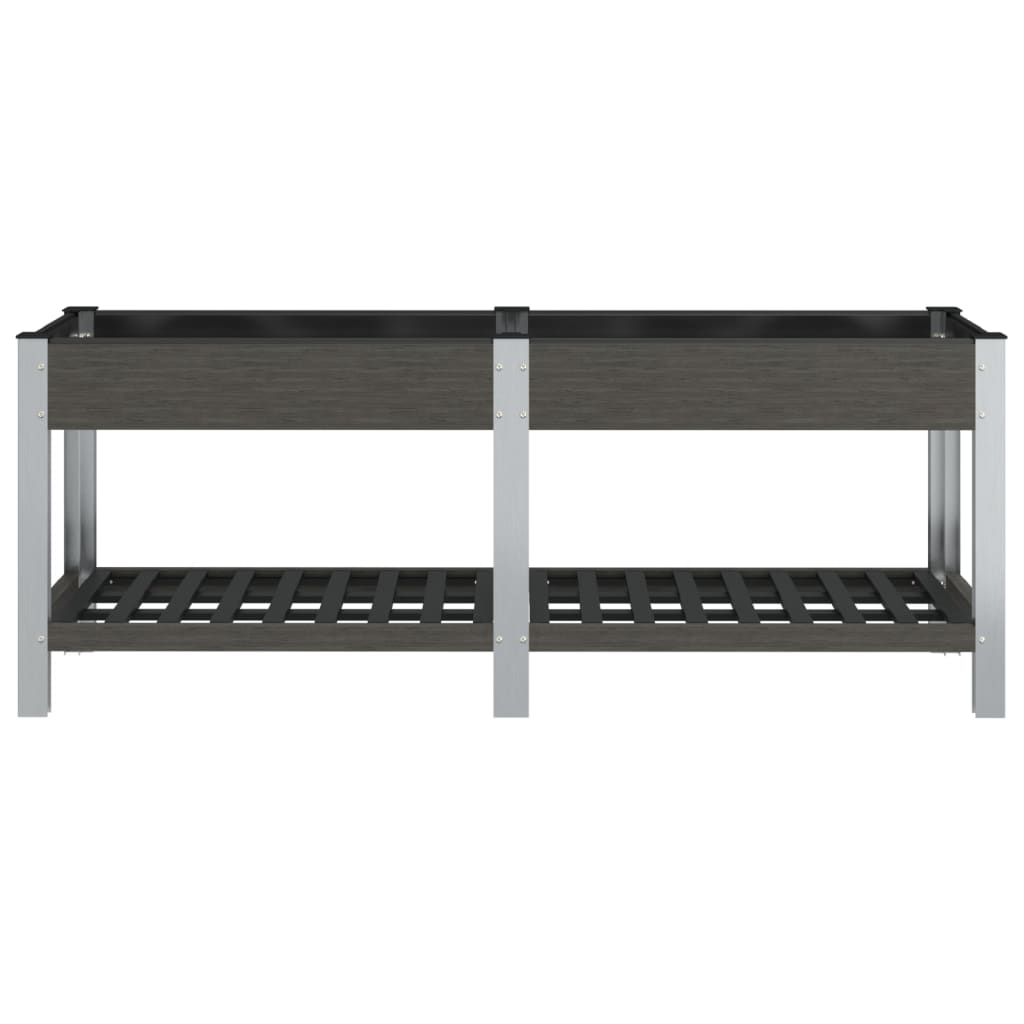 vidaXL Garden Raised Bed with Shelf Grey 200x50x75 cm WPC
