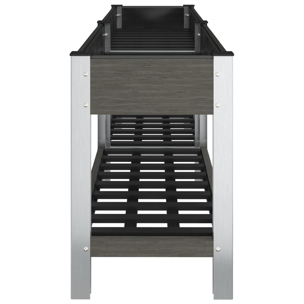 vidaXL Garden Raised Bed with Shelf Grey 200x50x75 cm WPC