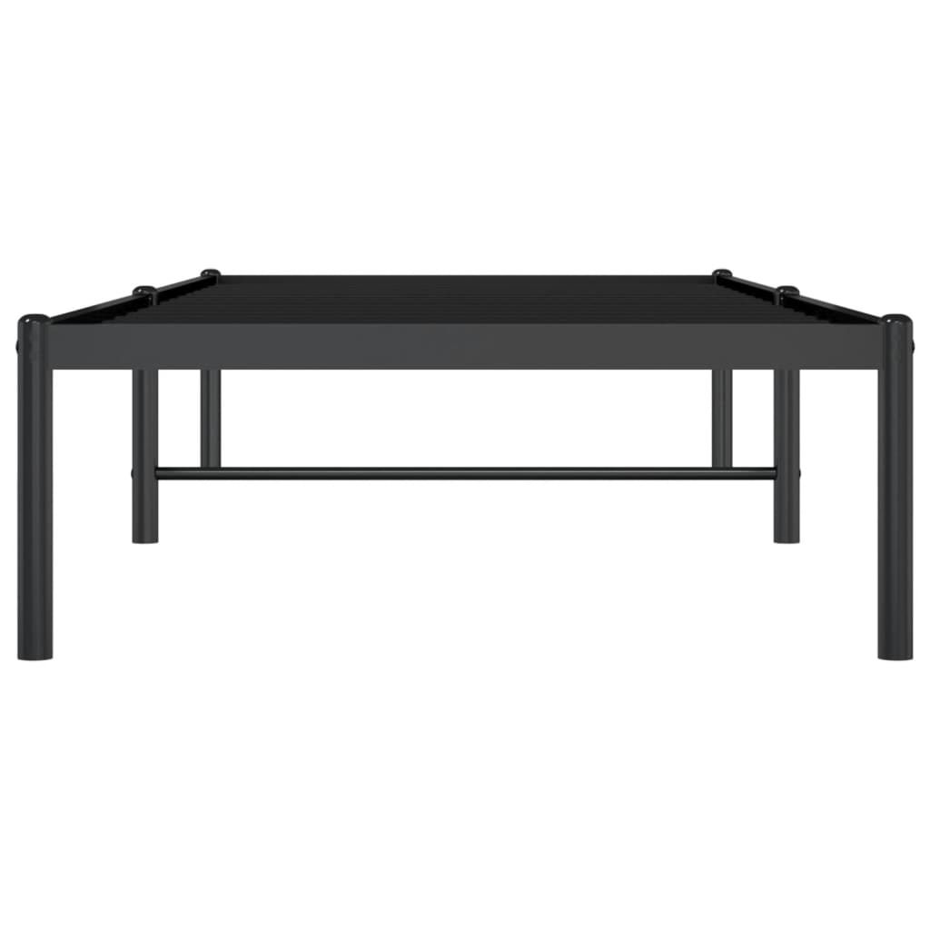 vidaXL Metal Bed Frame without Mattress Black 75x190cm