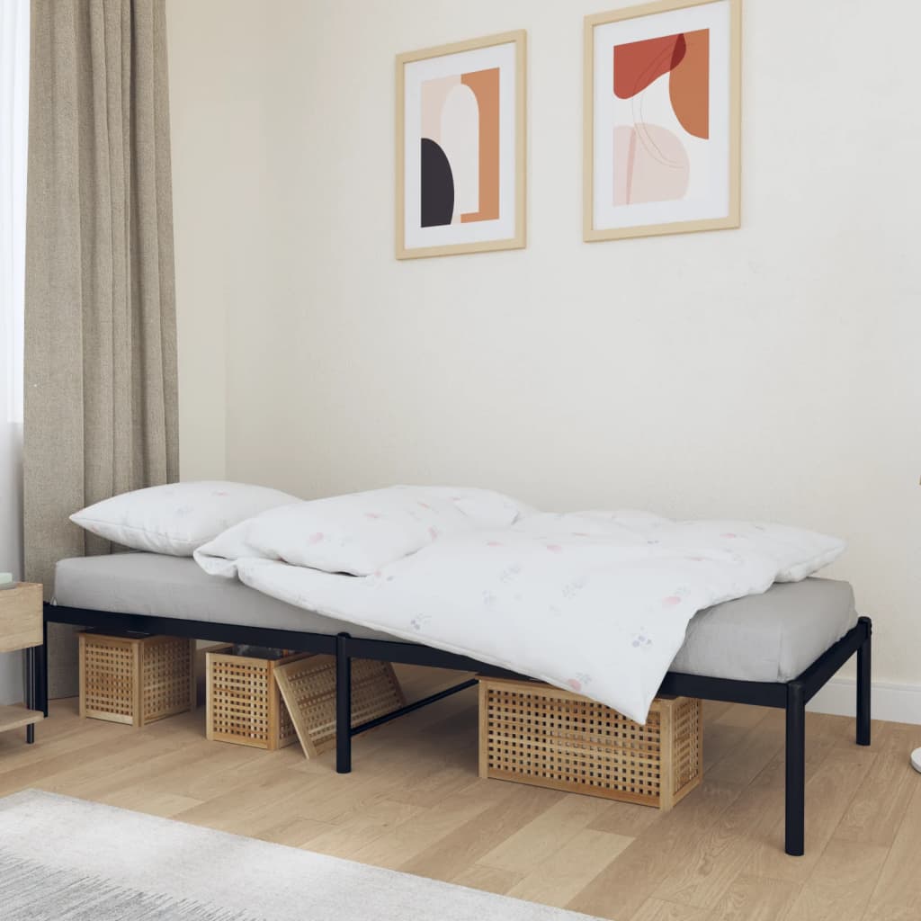 vidaXL Metal Bed Frame without Mattress Black 80x200cm