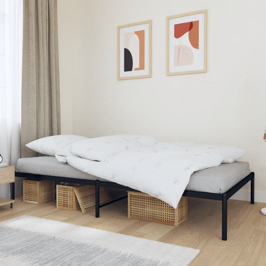 vidaXL Metal Bed Frame without Mattress Black 107x203cm