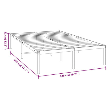 vidaXL Metal Bed Frame without Mattress Black 120x190cm