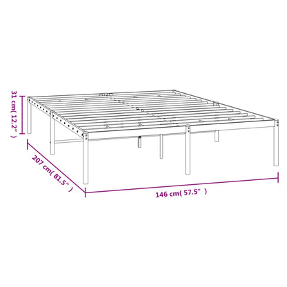 vidaXL Metal Bed Frame without Mattress Black 140x200cm