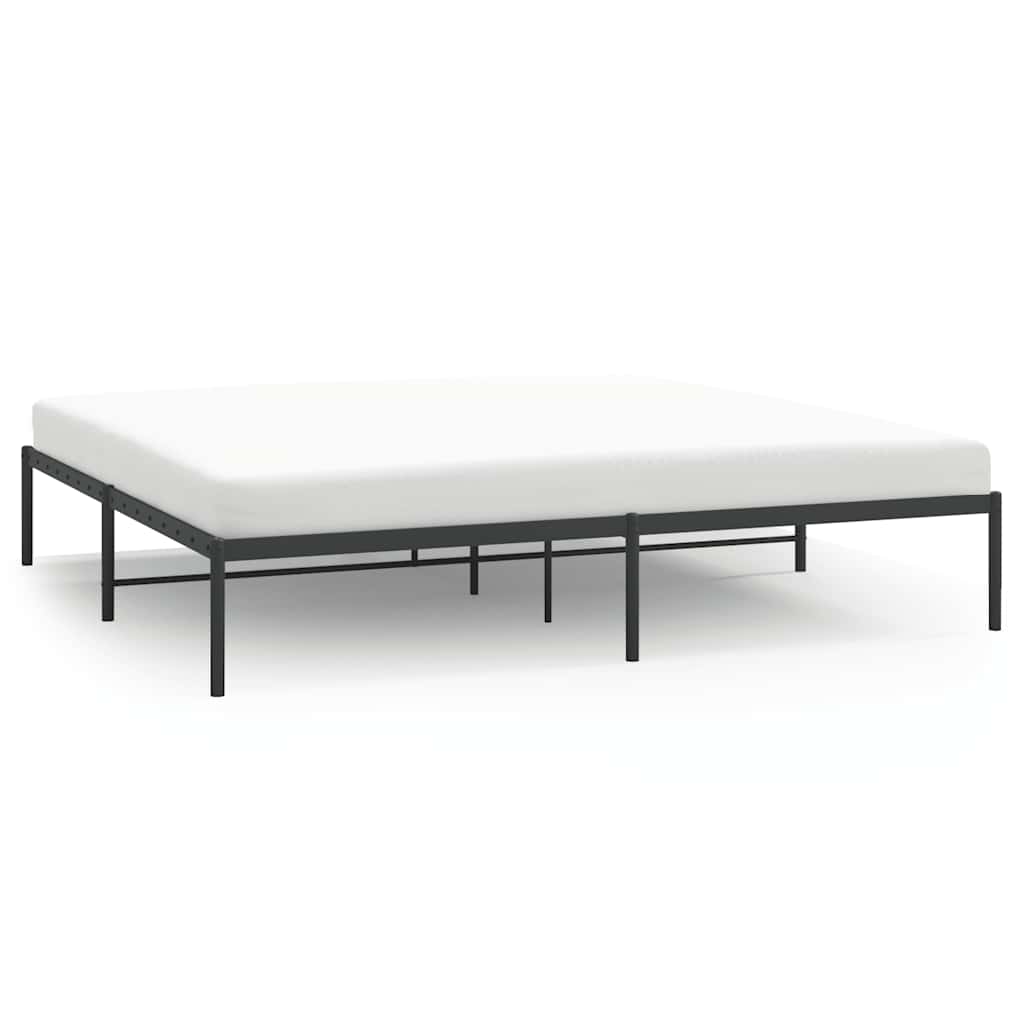 vidaXL Metal Bed Frame without Mattress Black 180x200cm