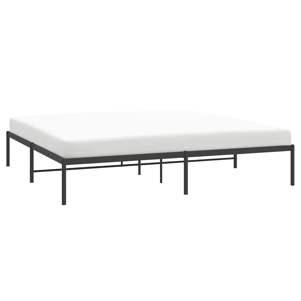 vidaXL Metal Bed Frame without Mattress Black 193x203cm
