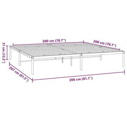 vidaXL Metal Bed Frame without Mattress Black 200x200cm