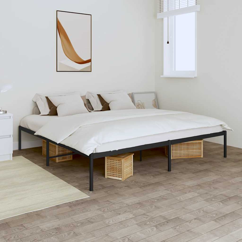 vidaXL Metal Bed Frame without Mattress Black 200x200cm