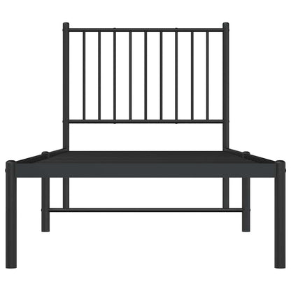 vidaXL Metal Bed Frame without Mattress with Headboard Black 80x200cm