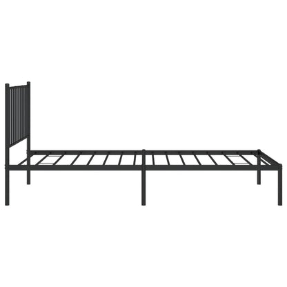 vidaXL Metal Bed Frame without Mattress with Headboard Black 90x200cm