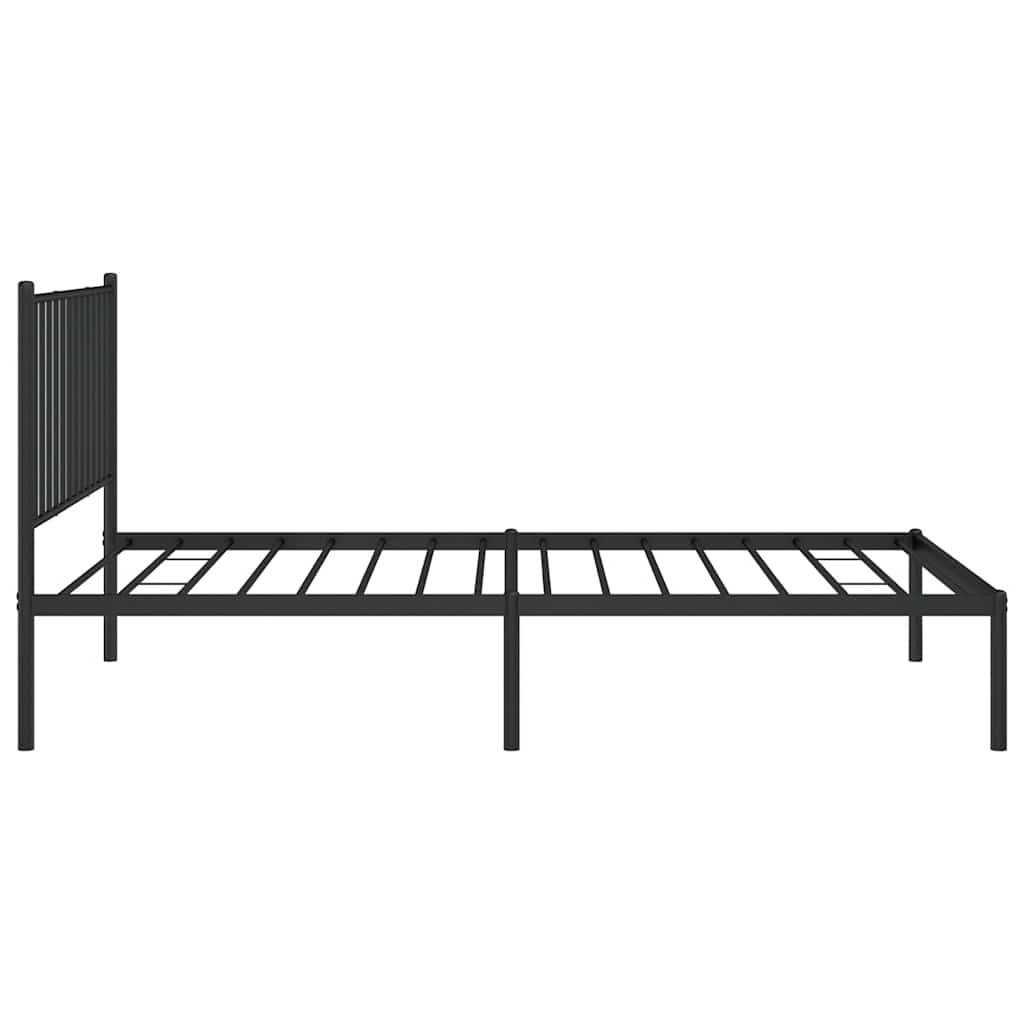 vidaXL Metal Bed Frame without Mattress with Headboard Black 100x190cm