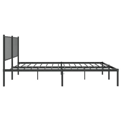 vidaXL Metal Bed Frame without Mattress with Headboard Black 120x200cm