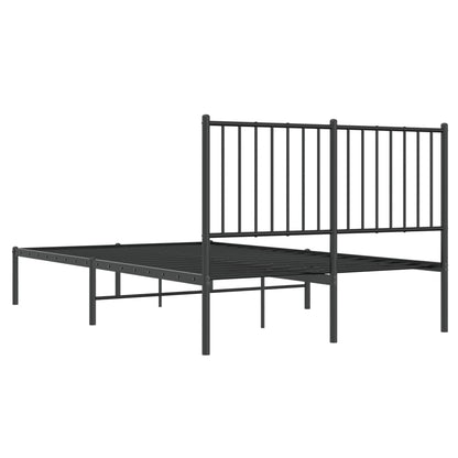 vidaXL Metal Bed Frame without Mattress with Headboard Black 120x200cm