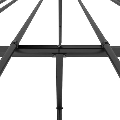 vidaXL Metal Bed Frame without Mattress with Headboard Black 135x190cm