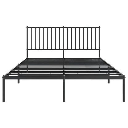 vidaXL Metal Bed Frame without Mattress with Headboard Black 140x190cm