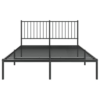 vidaXL Metal Bed Frame without Mattress with Headboard Black 140x200cm