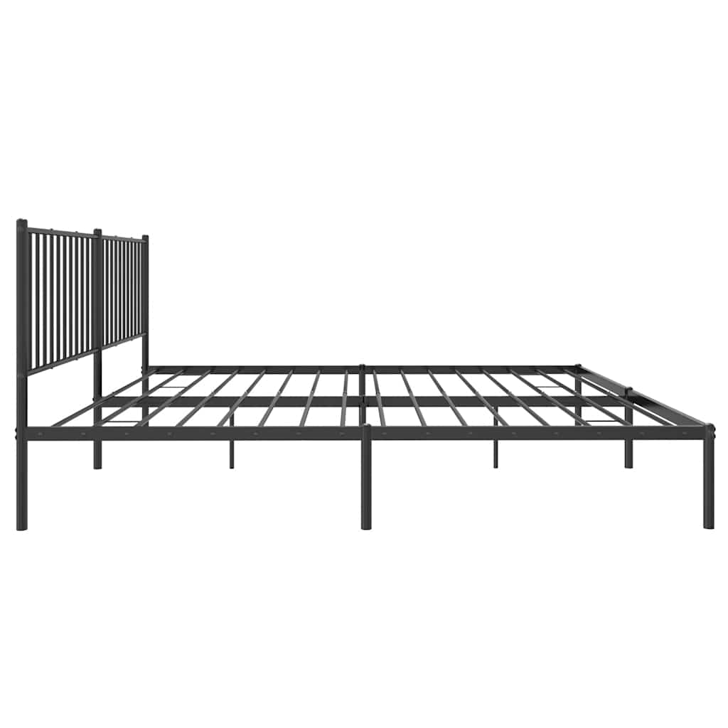 vidaXL Metal Bed Frame without Mattress with Headboard Black 183x213cm