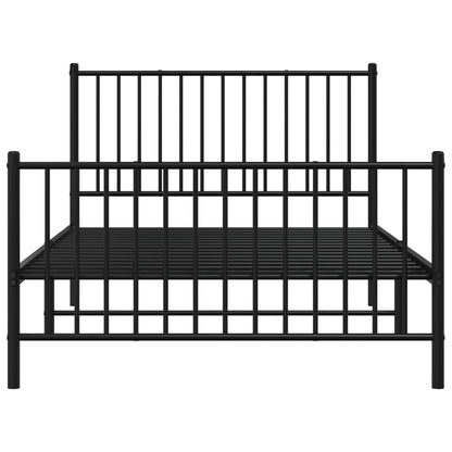 vidaXL Metal Bed Frame without Mattress with Footboard Black 107x203cm