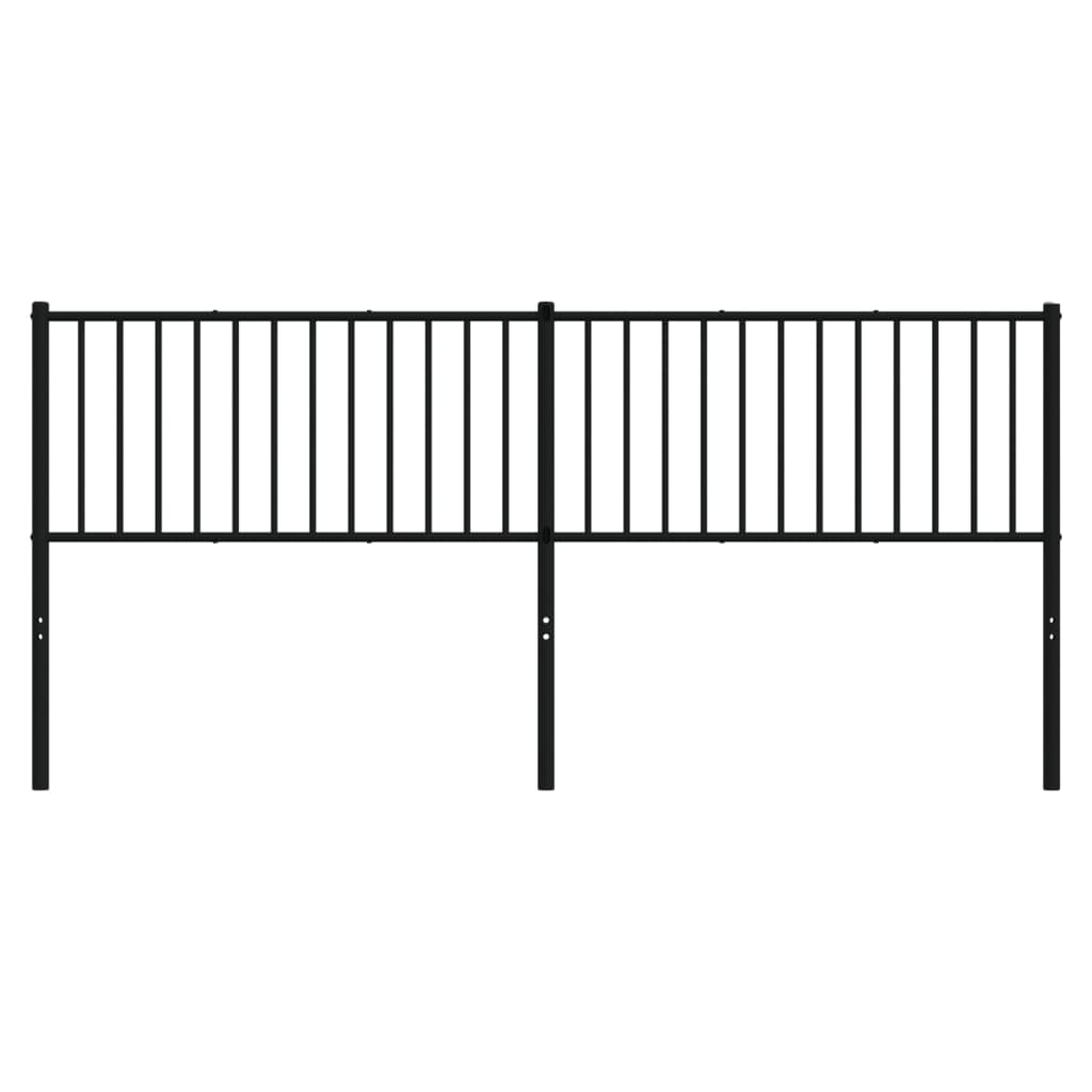 vidaXL Metal Replace Headboard Black 193 cm