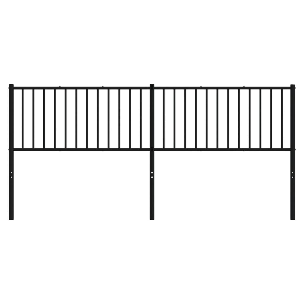vidaXL Metal Replace Headboard Black 200 cm
