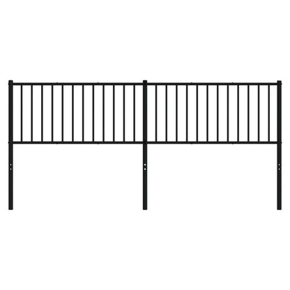 vidaXL Metal Replace Headboard Black 200 cm