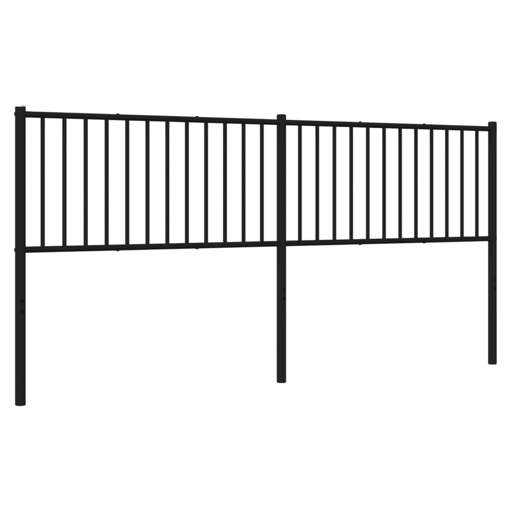 vidaXL Metal Replace Headboard Black 200 cm