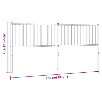 vidaXL Metal Replace Headboard Black 200 cm