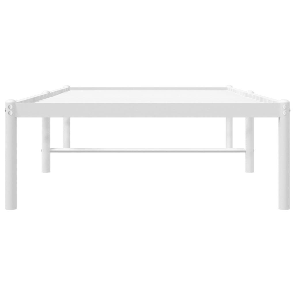 vidaXL Metal Bed Frame without Mattress White 75x190cm