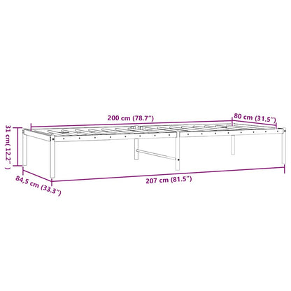 vidaXL Metal Bed Frame without Mattress White 80x200cm