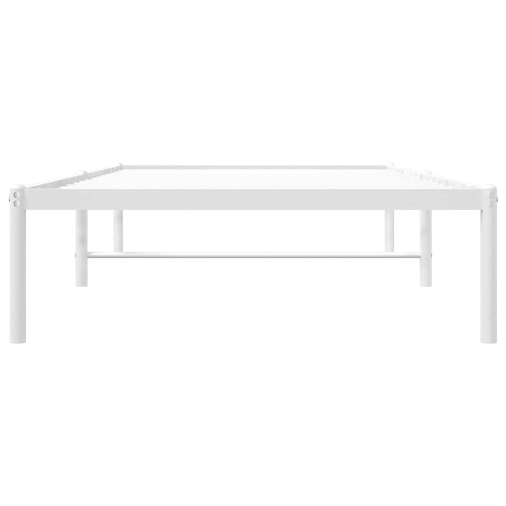 vidaXL Metal Bed Frame without Mattress White 90x200cm