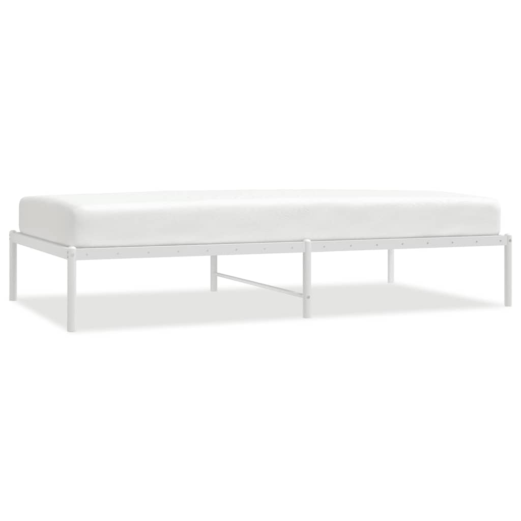 vidaXL Metal Bed Frame without Mattress White 100x190cm