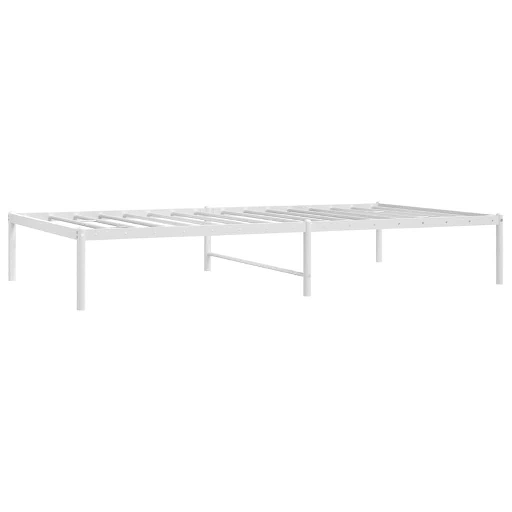 vidaXL Metal Bed Frame without Mattress White 100x190cm