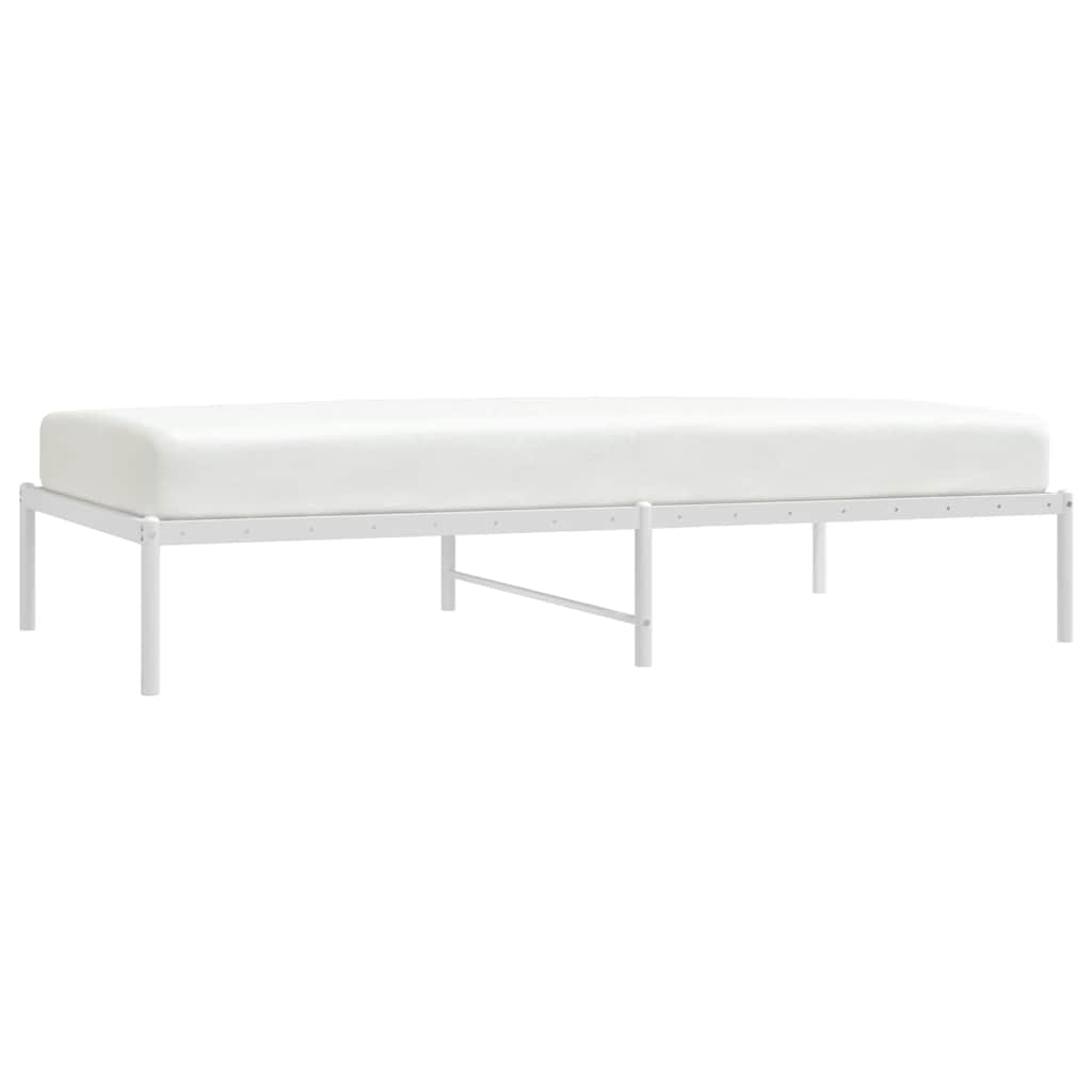 vidaXL Metal Bed Frame without Mattress White 100x190cm