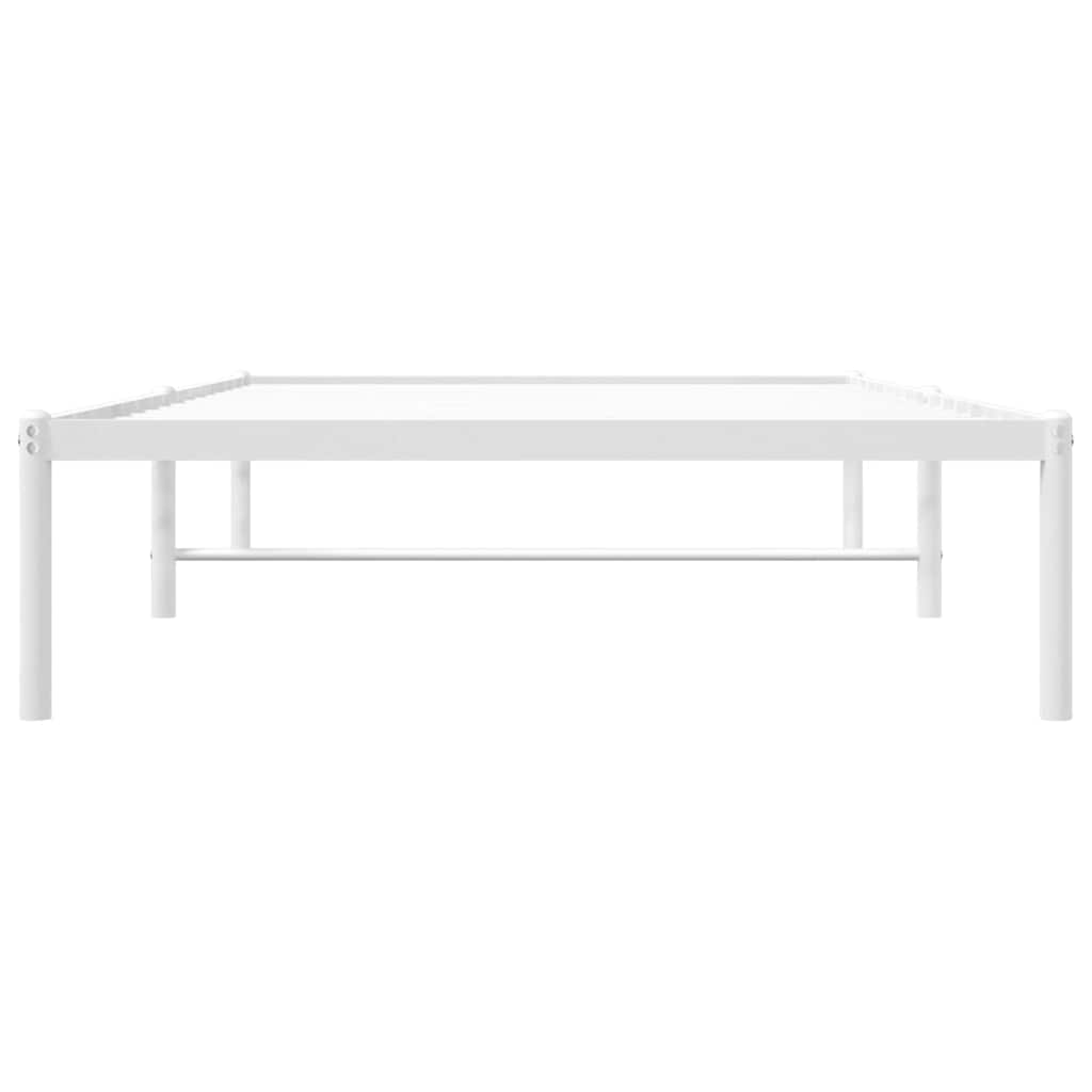 vidaXL Metal Bed Frame without Mattress White 100x190cm