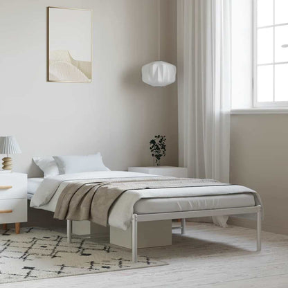 vidaXL Metal Bed Frame without Mattress White 100x190cm