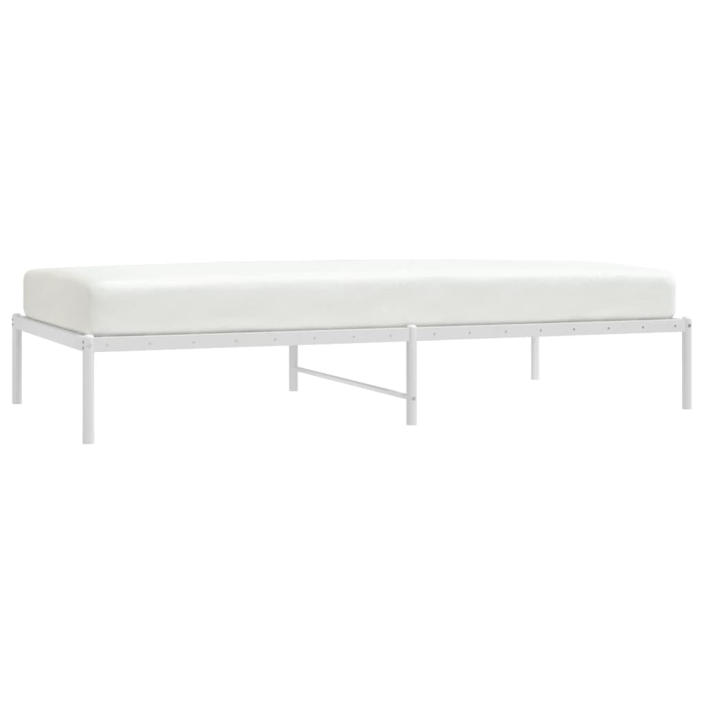 vidaXL Metal Bed Frame without Mattress White 100x200cm