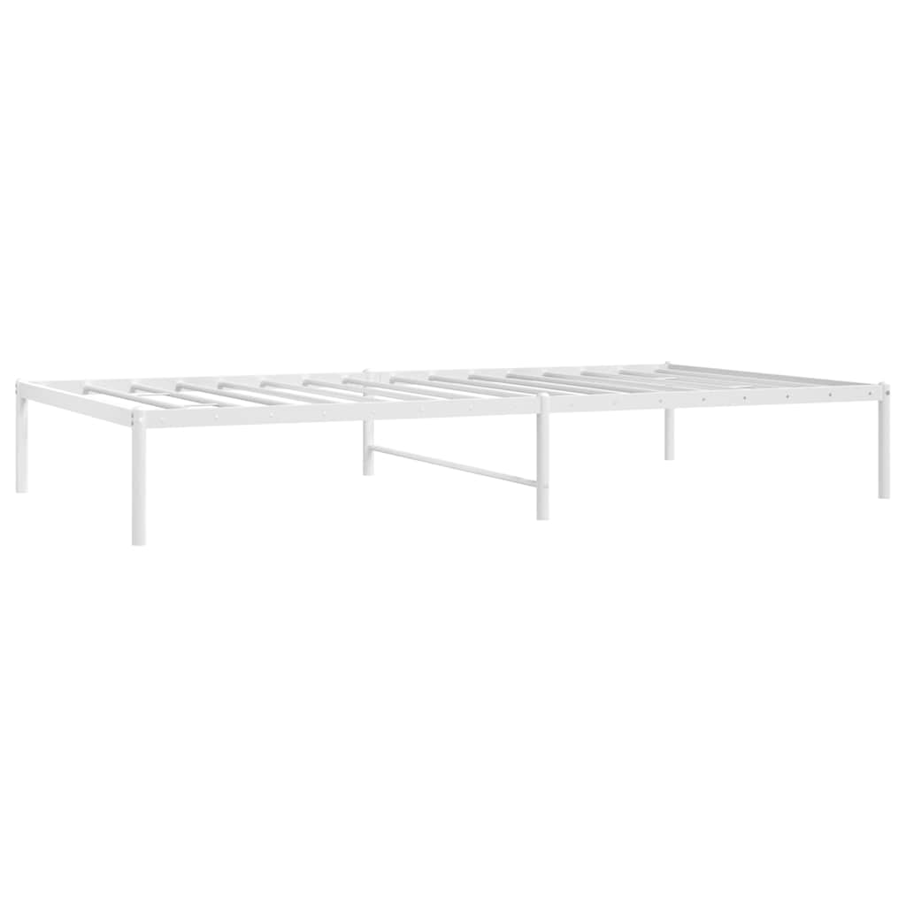 vidaXL Metal Bed Frame without Mattress White 107x203cm