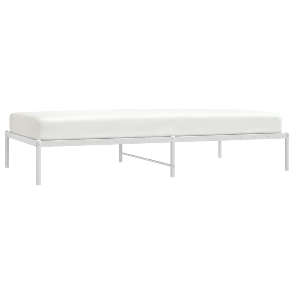 vidaXL Metal Bed Frame without Mattress White 107x203cm