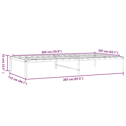 vidaXL Metal Bed Frame without Mattress White 107x203cm