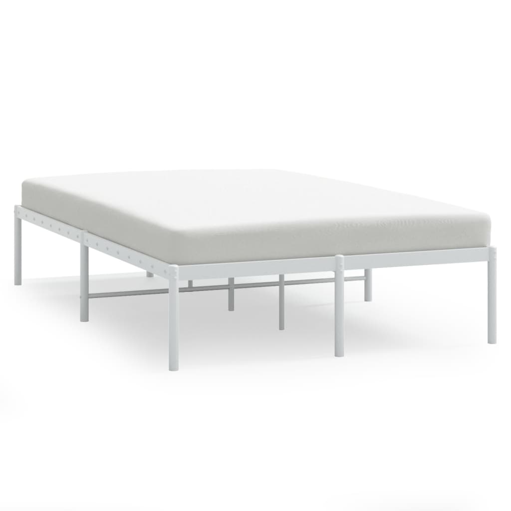 vidaXL Metal Bed Frame without Mattress White 120x200cm
