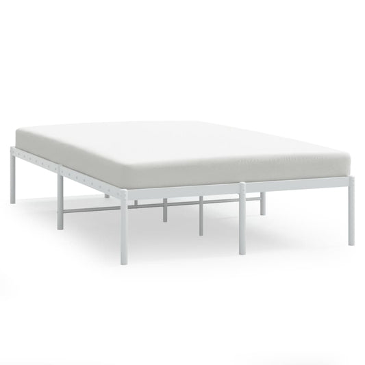 vidaXL Metal Bed Frame without Mattress White 120x200cm
