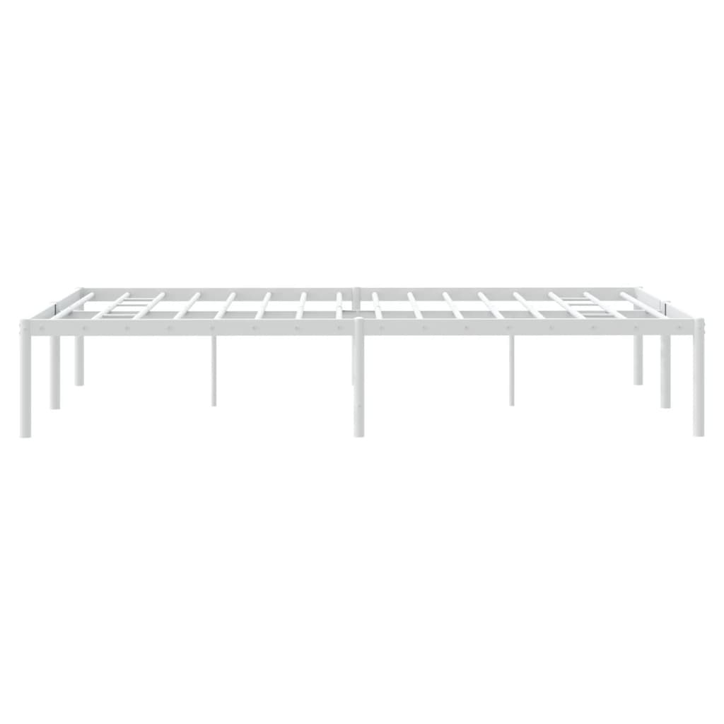 vidaXL Metal Bed Frame without Mattress White 120x200cm