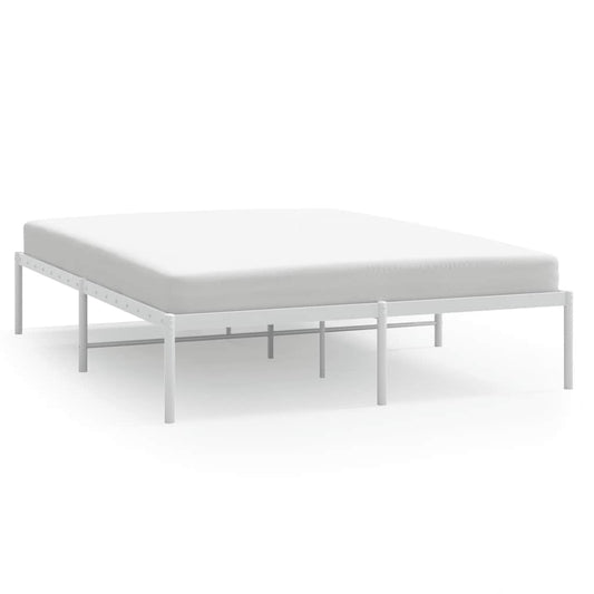 vidaXL Metal Bed Frame without Mattress White 140x190cm