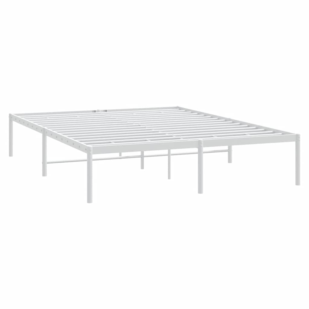 vidaXL Metal Bed Frame without Mattress White 140x190cm