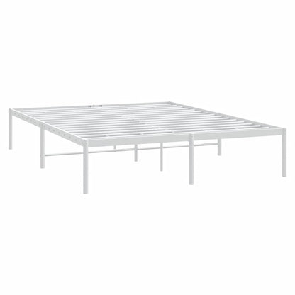 vidaXL Metal Bed Frame without Mattress White 140x190cm
