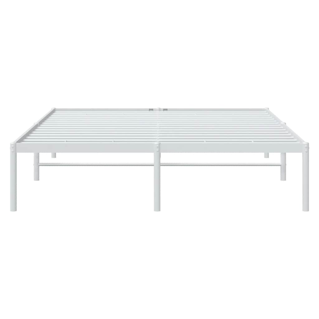 vidaXL Metal Bed Frame without Mattress White 140x190cm