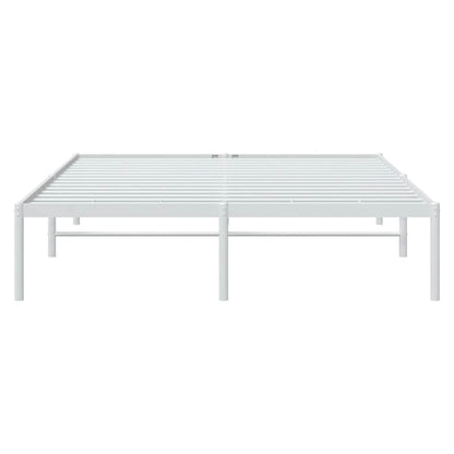 vidaXL Metal Bed Frame without Mattress White 140x190cm